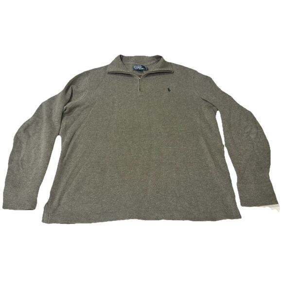 Polo Ralph Lauren Other - Polo Ralph Lauren Men Large Estate Rib Quarter Zip Pullover Sweater Heather Gray